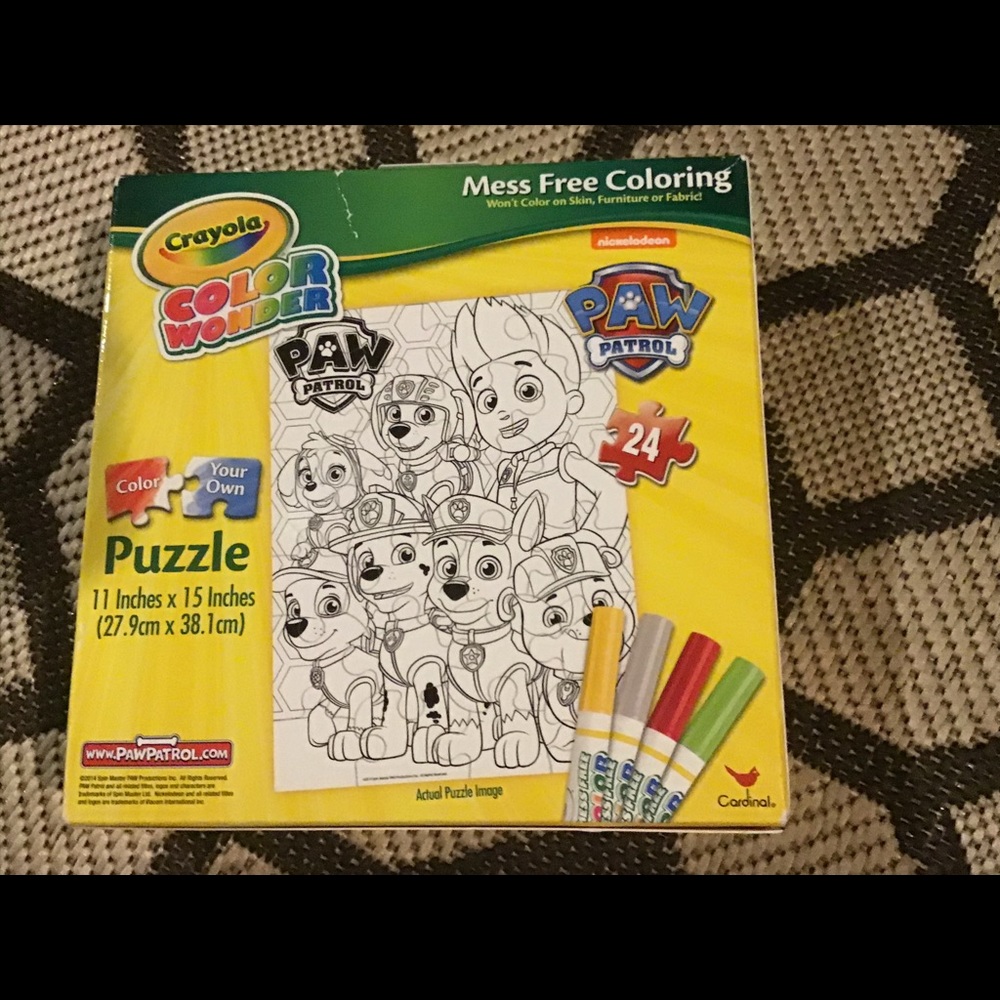Paw patrol puzzle- color your own puzzle!